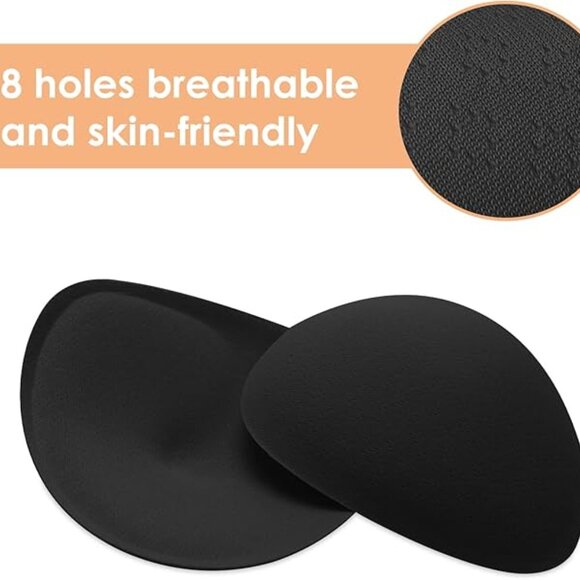3 Pack Padded Bra Inserts Memory Foam Nude Black - Picture 4 of 9
